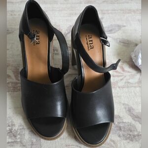 a.n.a Black Open-Toe Sandals